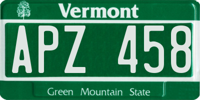 VT license plate APZ458