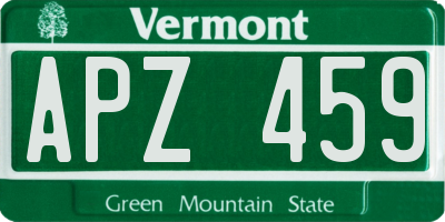VT license plate APZ459