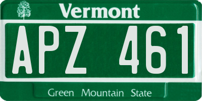 VT license plate APZ461