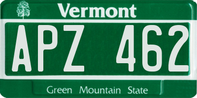 VT license plate APZ462