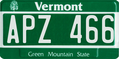 VT license plate APZ466