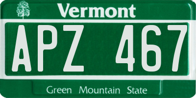 VT license plate APZ467