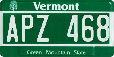 VT license plate APZ468