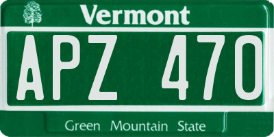 VT license plate APZ470