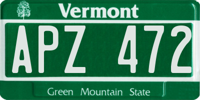 VT license plate APZ472