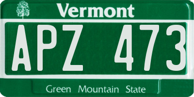 VT license plate APZ473