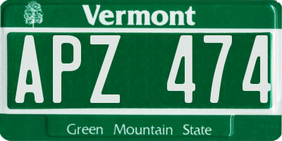 VT license plate APZ474