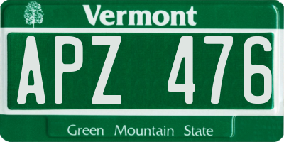 VT license plate APZ476