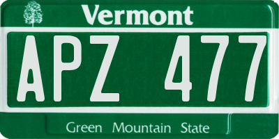 VT license plate APZ477