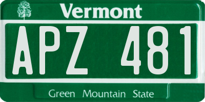 VT license plate APZ481