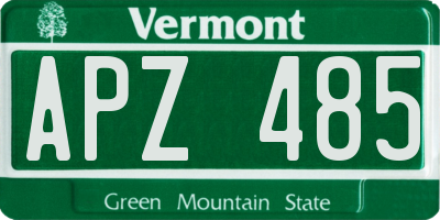 VT license plate APZ485