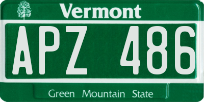 VT license plate APZ486