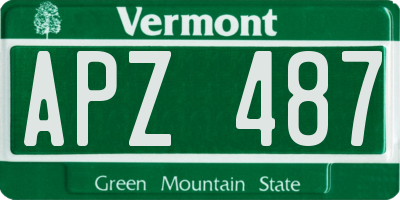 VT license plate APZ487