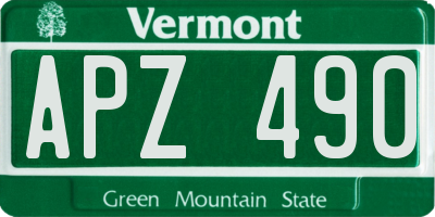 VT license plate APZ490