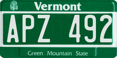 VT license plate APZ492