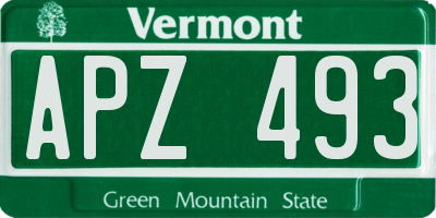 VT license plate APZ493