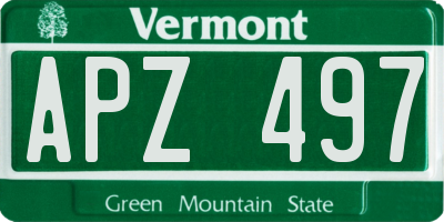 VT license plate APZ497
