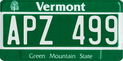VT license plate APZ499