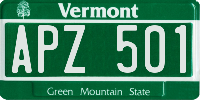 VT license plate APZ501