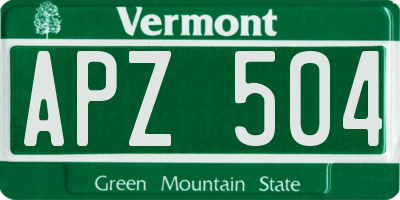 VT license plate APZ504