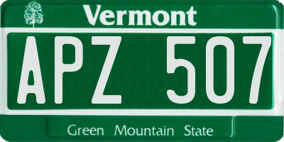 VT license plate APZ507