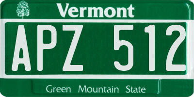 VT license plate APZ512