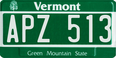 VT license plate APZ513