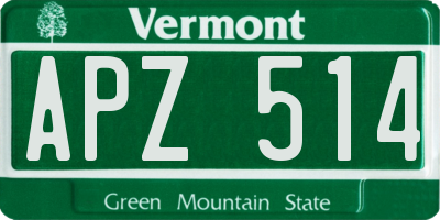 VT license plate APZ514