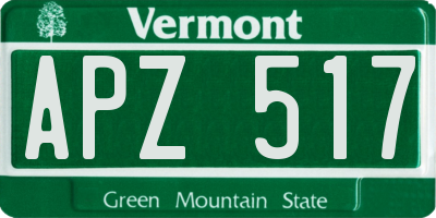 VT license plate APZ517
