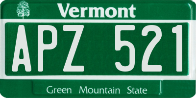 VT license plate APZ521
