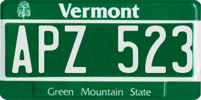 VT license plate APZ523