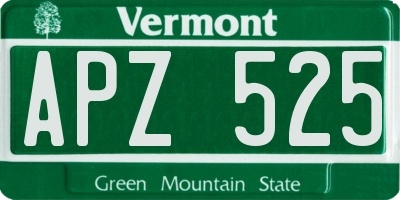 VT license plate APZ525