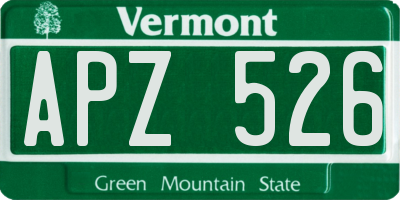 VT license plate APZ526