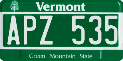 VT license plate APZ535