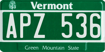 VT license plate APZ536