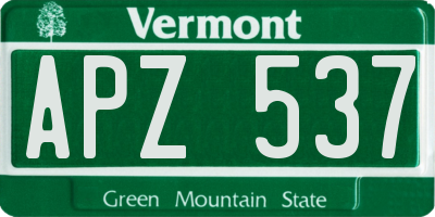 VT license plate APZ537