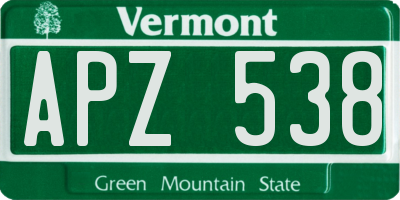 VT license plate APZ538