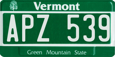 VT license plate APZ539