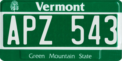 VT license plate APZ543