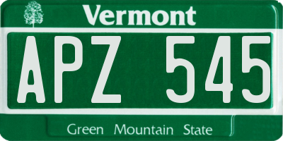 VT license plate APZ545