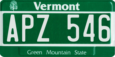 VT license plate APZ546