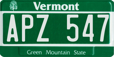 VT license plate APZ547