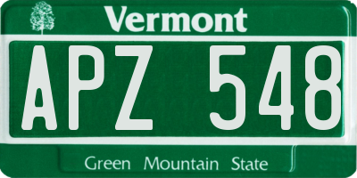 VT license plate APZ548