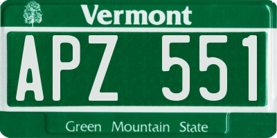 VT license plate APZ551