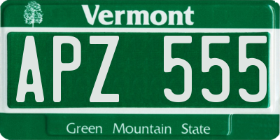 VT license plate APZ555