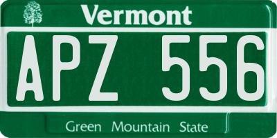 VT license plate APZ556