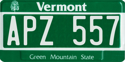 VT license plate APZ557