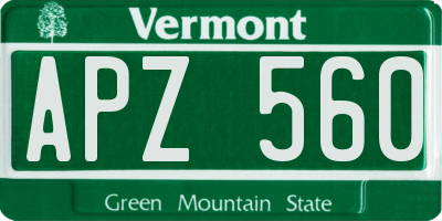 VT license plate APZ560