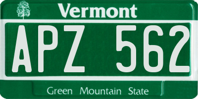 VT license plate APZ562