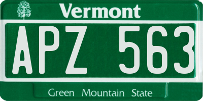 VT license plate APZ563